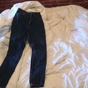 American apparel dark wash high waist mom jeans